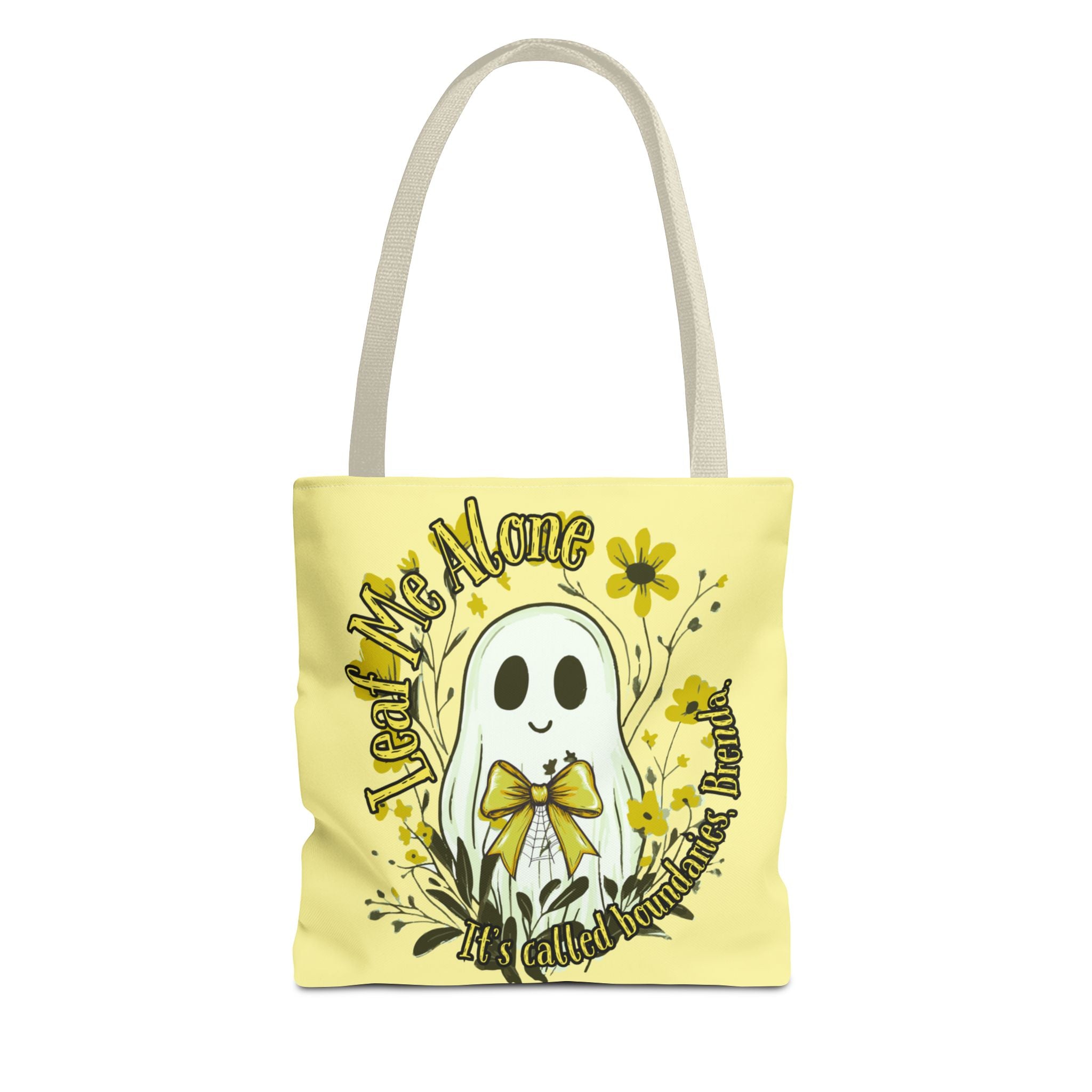 Leaf Me Alone Tote Bag, Cute Ghost Boundaries Bag, Funny Autumn Halloween Tote