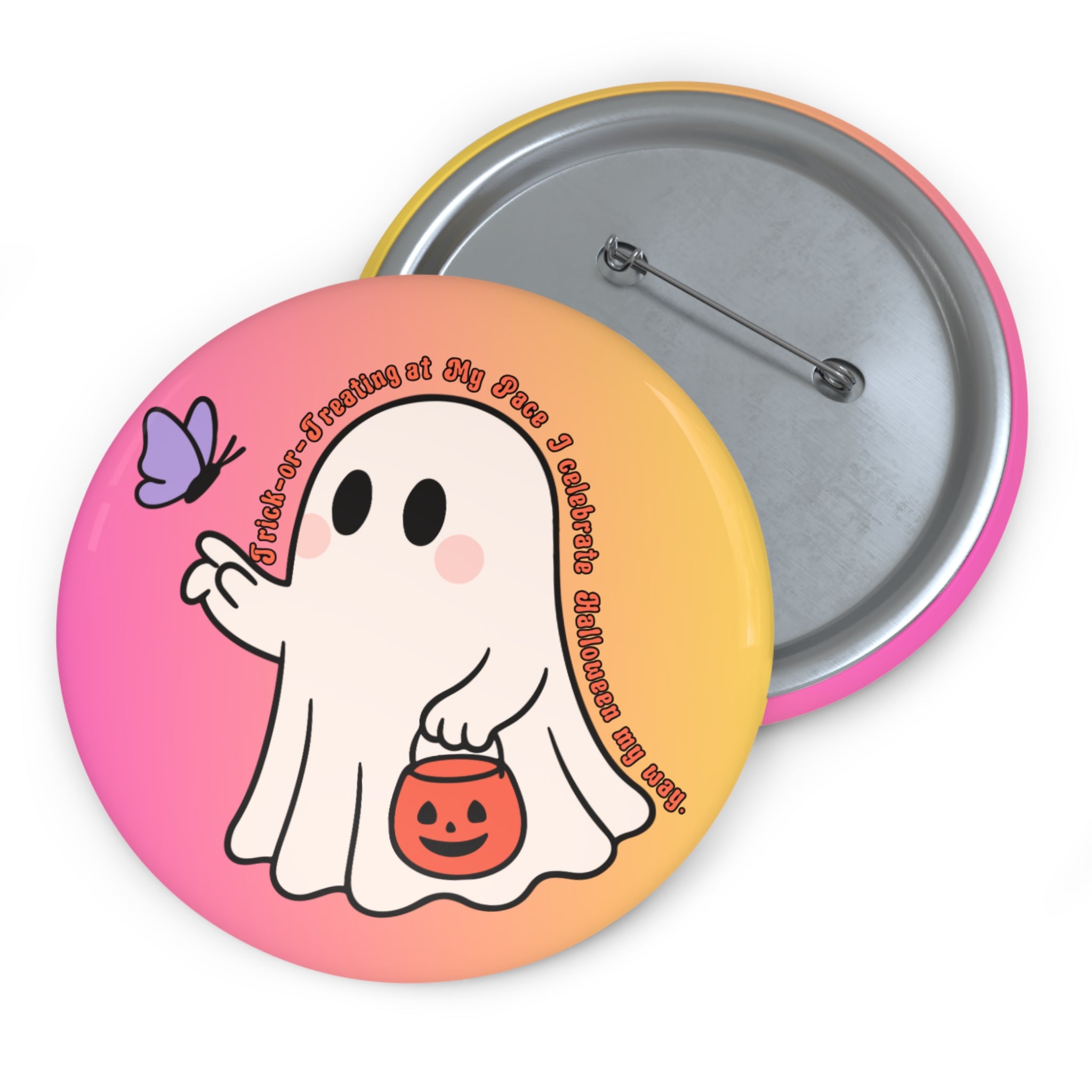 Neurodivergent-Trick-or-Treating at My Pace, Cute Ghost Halloween Badge