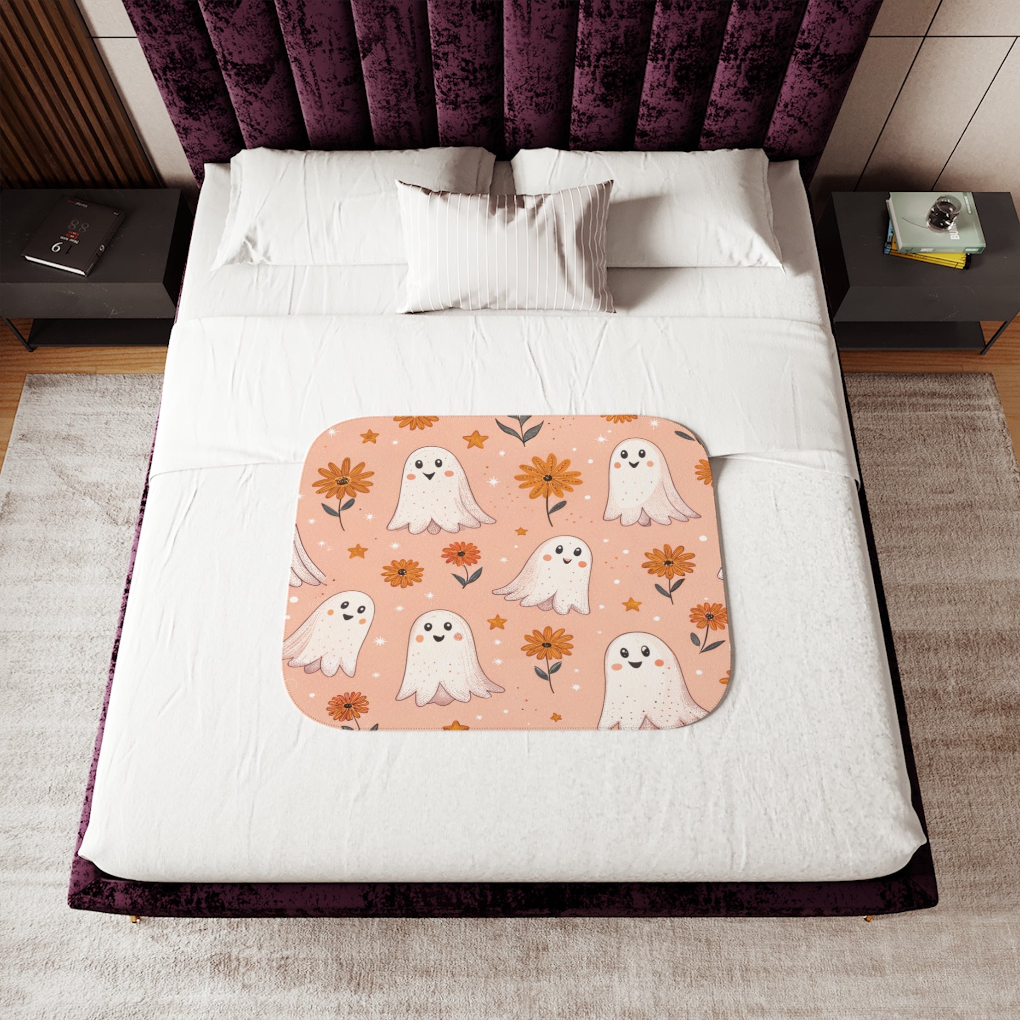 Boo-tiful Ghost Sherpa Blanket – Soft & Seasonal