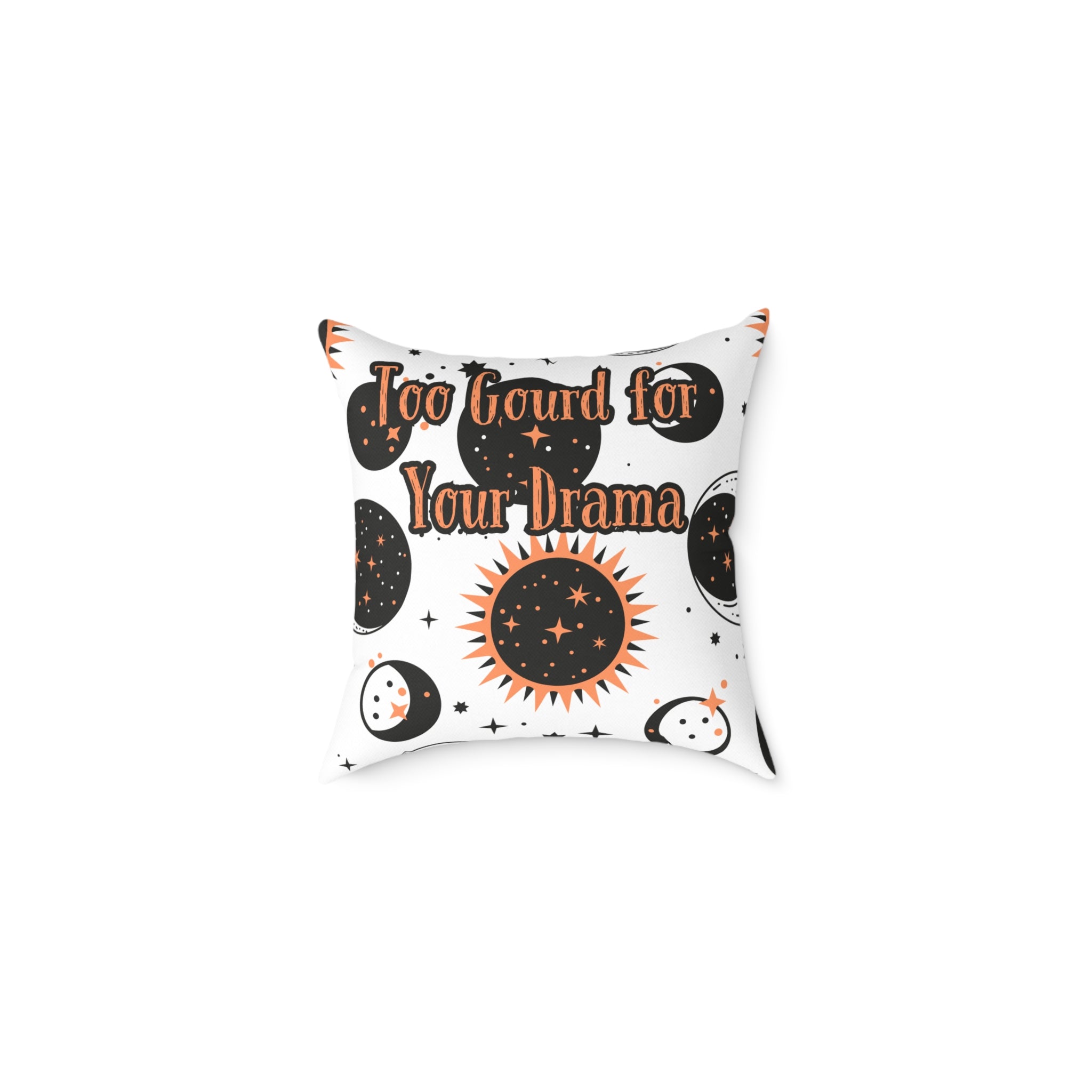 Too Gourd for Your Drama – Celestial Sun & Moon Throw Pillow