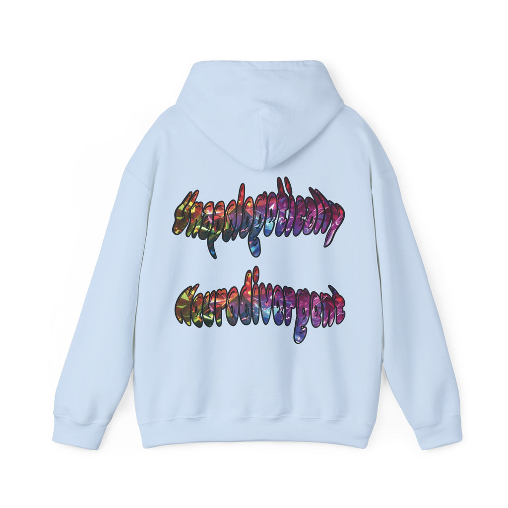 Unapologetically Neurodivergent Hoodie-Holographic Crystal Tree Design, Bold Identity Statement