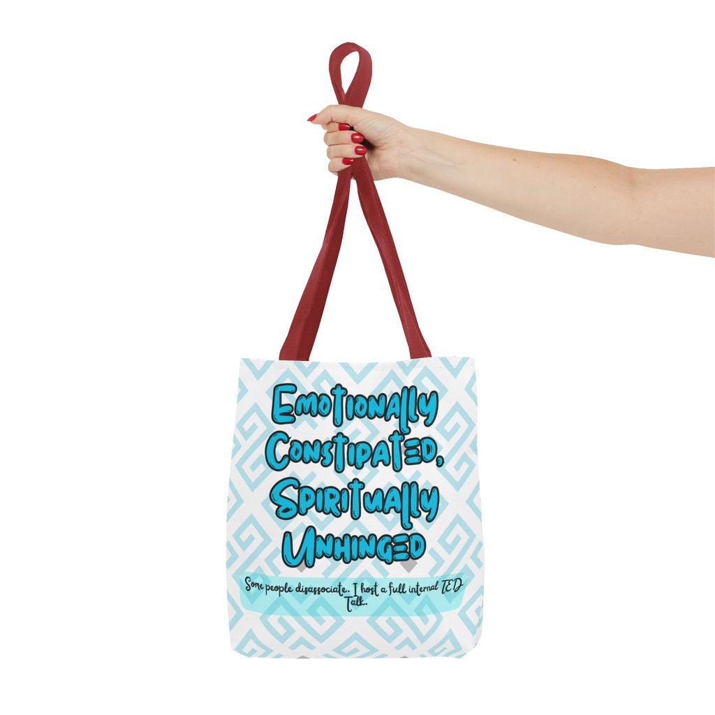 motional Constipation Tote, Spiritually Unhinged Funny Tote Bag for Sarcastic Souls