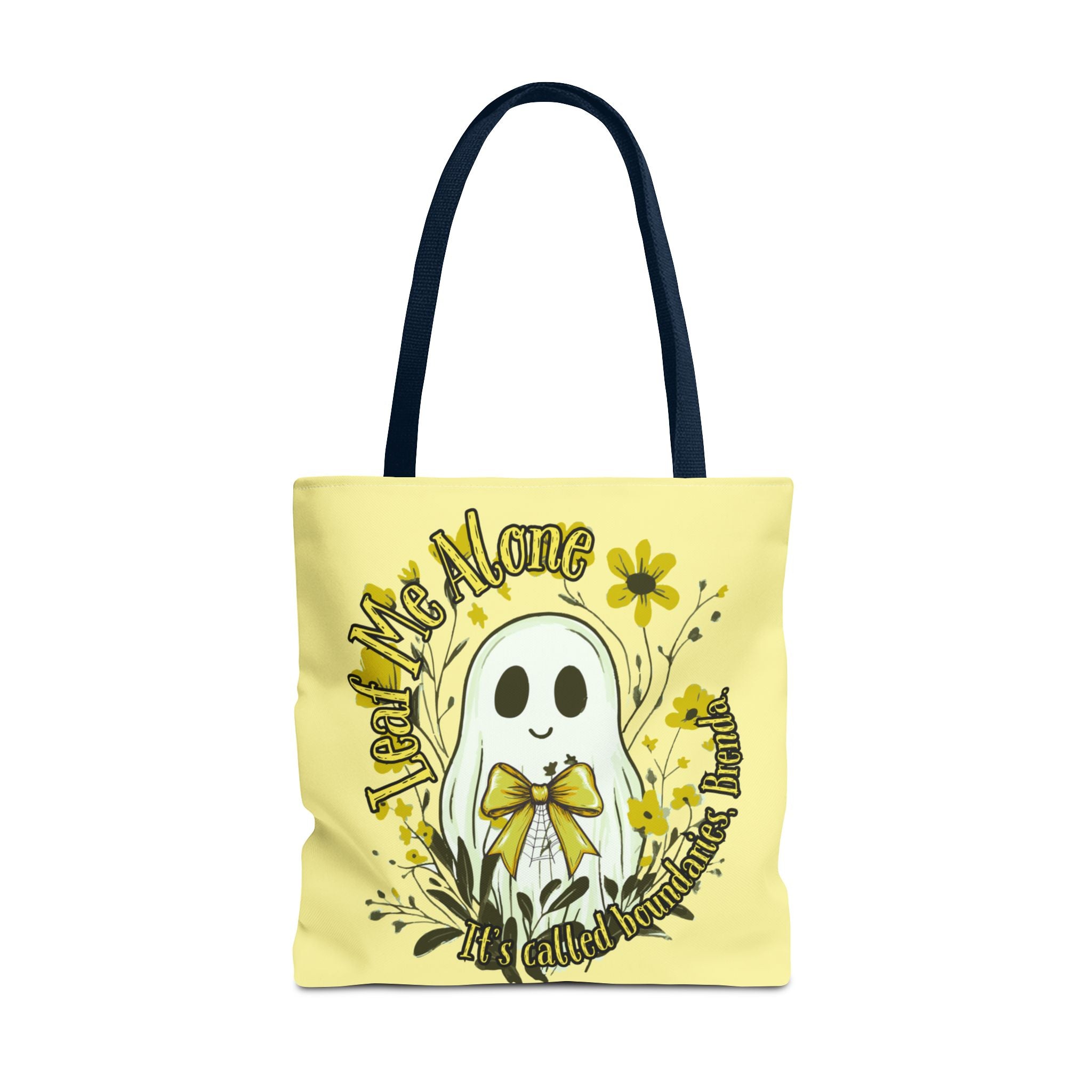 Leaf Me Alone Tote Bag, Cute Ghost Boundaries Bag, Funny Autumn Halloween Tote