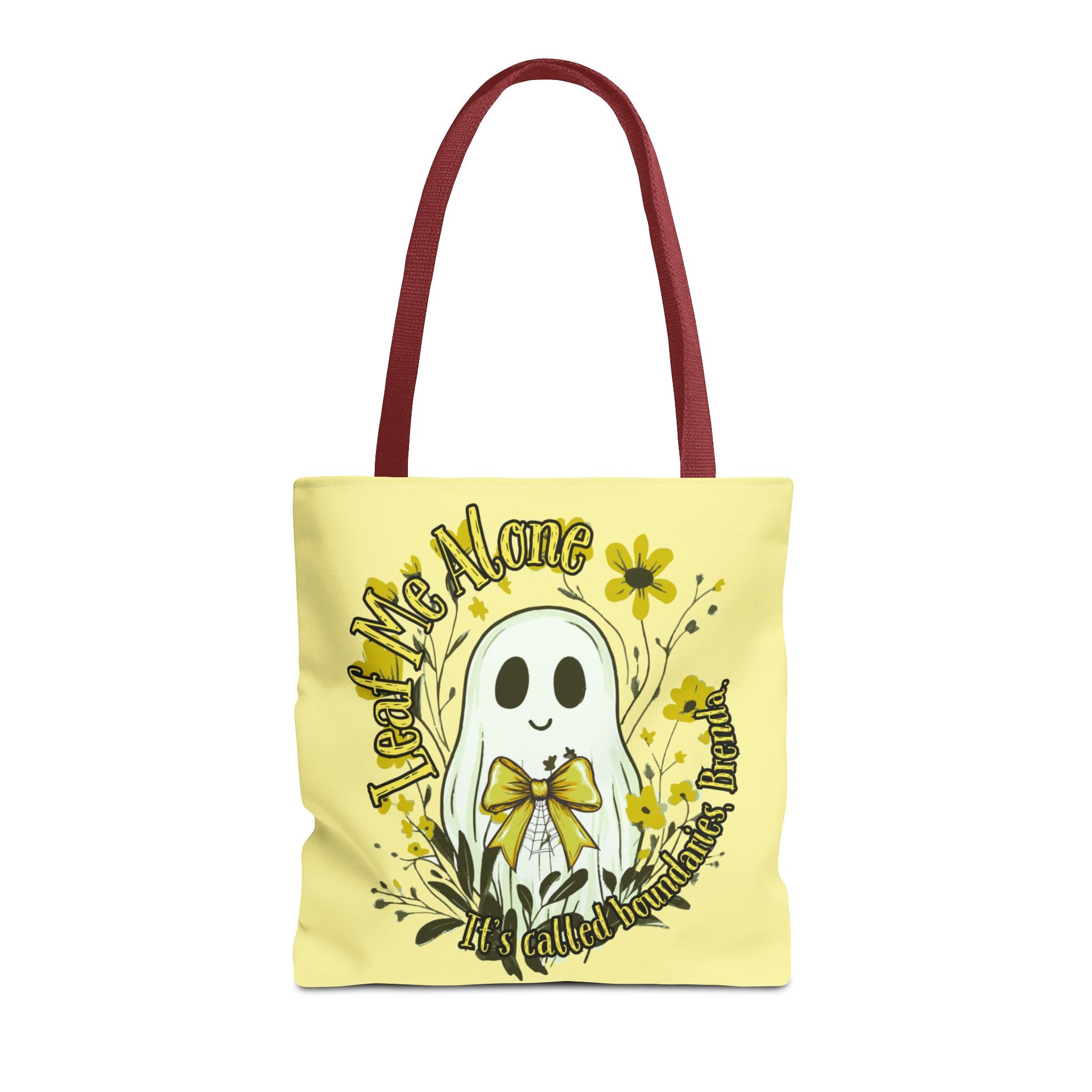 Leaf Me Alone Tote Bag, Cute Ghost Boundaries Bag, Funny Autumn Halloween Tote