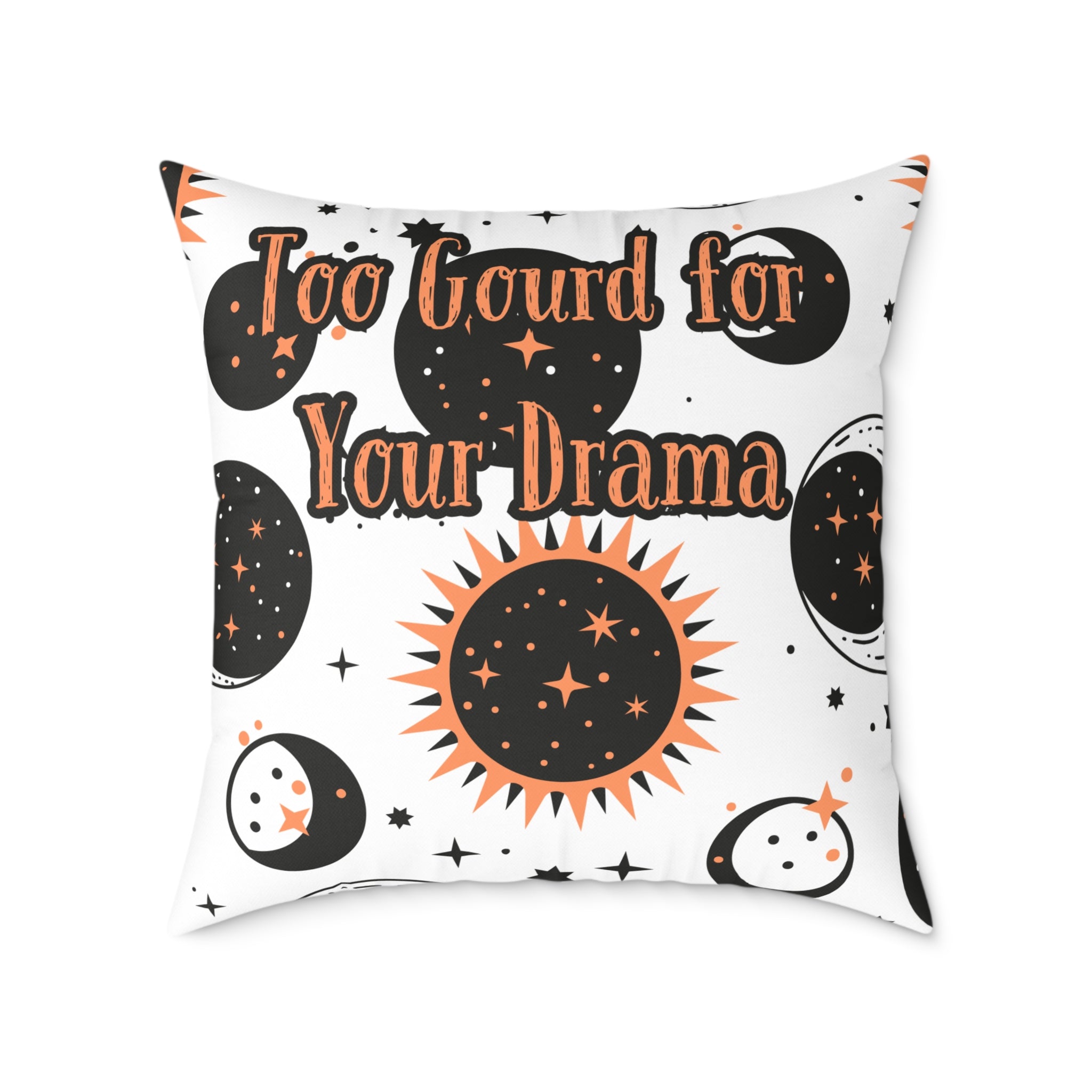 Too Gourd for Your Drama – Celestial Sun & Moon Throw Pillow
