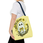 Leaf Me Alone Tote Bag, Cute Ghost Boundaries Bag, Funny Autumn Halloween Tote