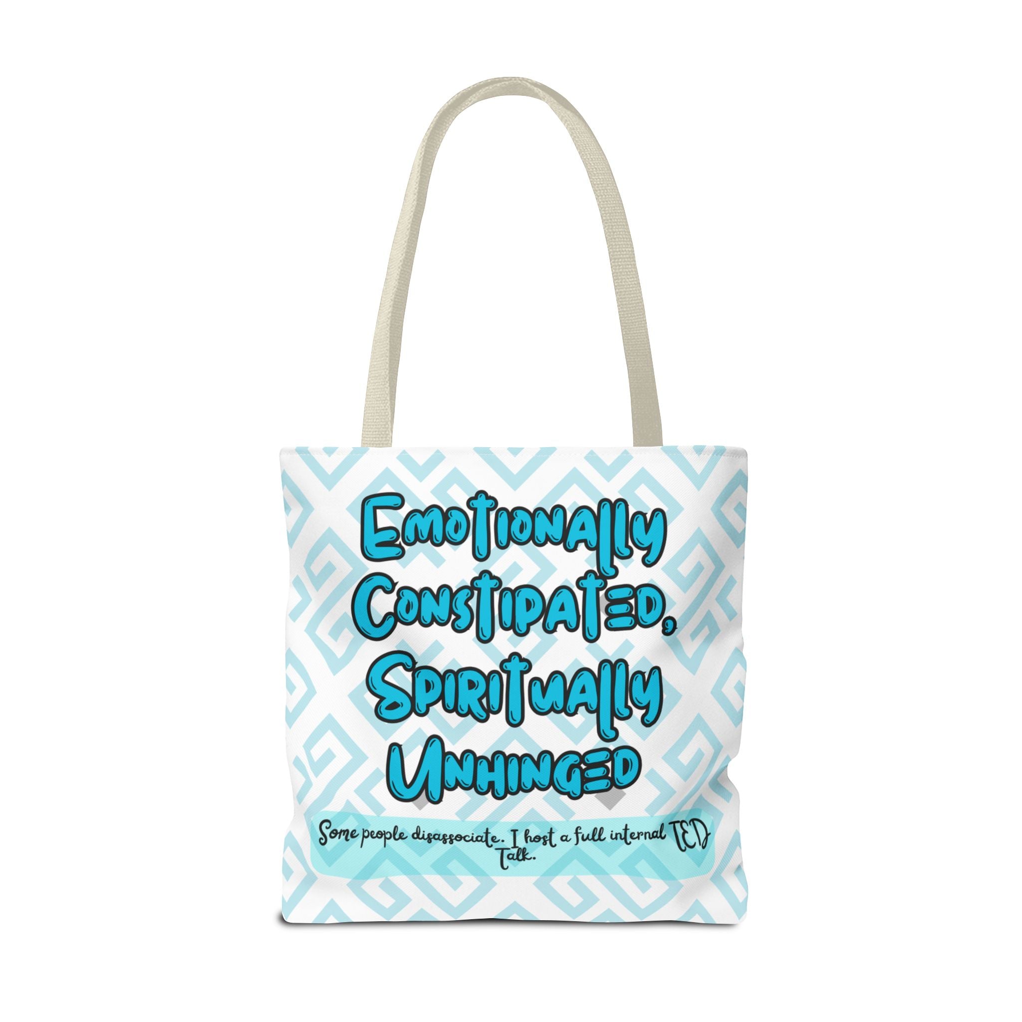 motional Constipation Tote, Spiritually Unhinged Funny Tote Bag for Sarcastic Souls