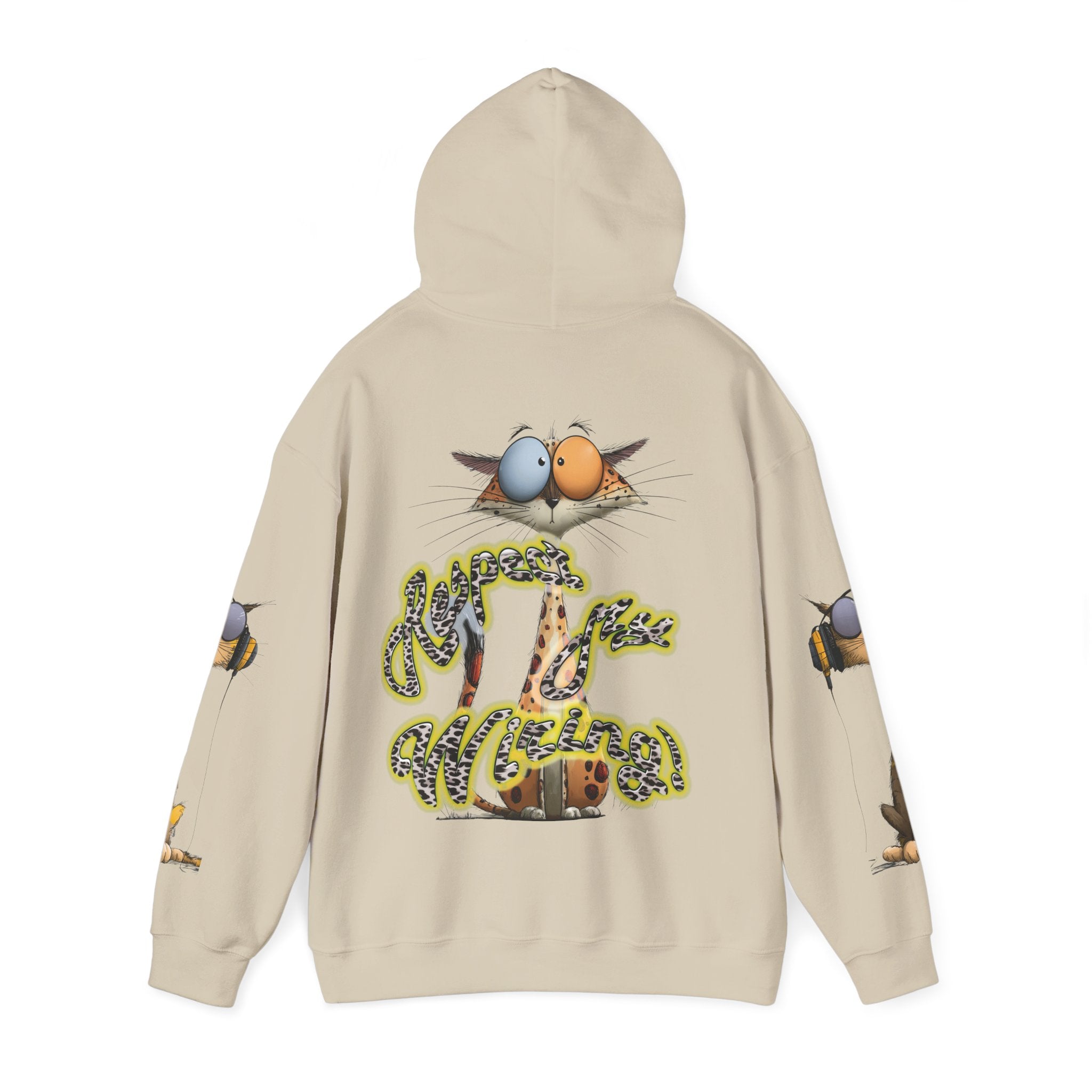 Respect My Wiring Hoodie-Cat Graphic Sweatshirt