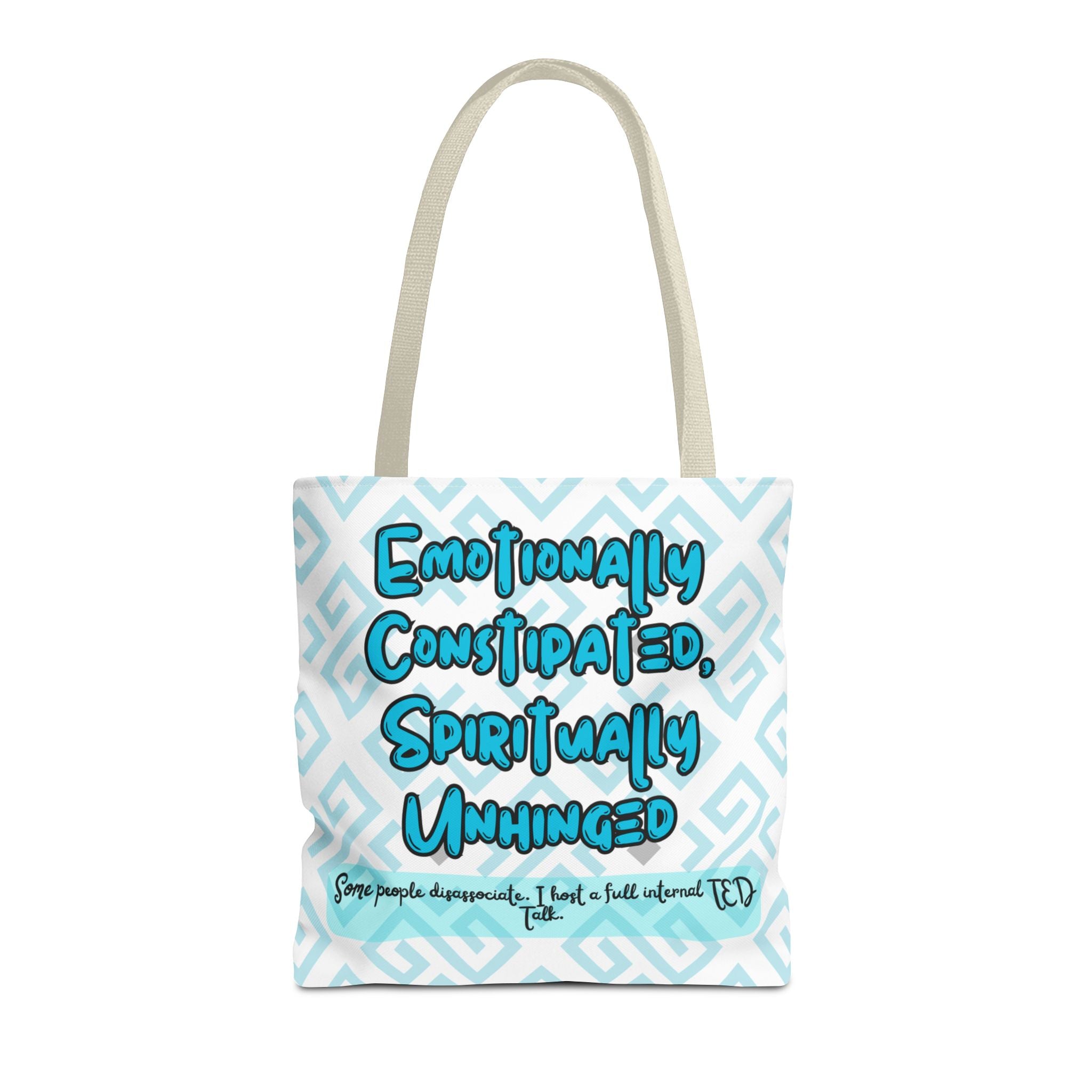 motional Constipation Tote, Spiritually Unhinged Funny Tote Bag for Sarcastic Souls