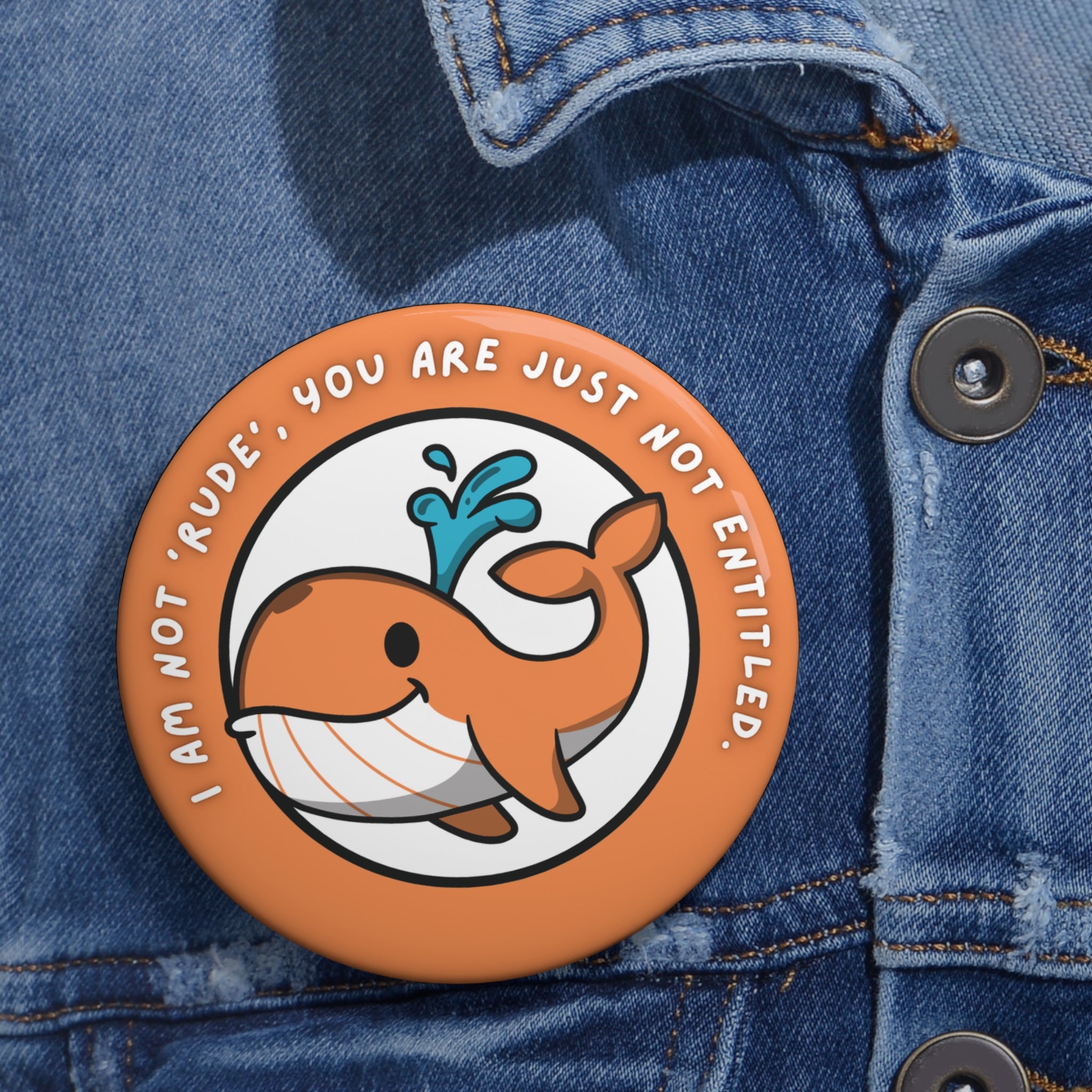 Boundary Awareness Pin Badge – Whale Design (3in)