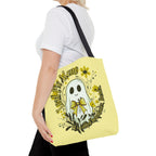 Leaf Me Alone Tote Bag, Cute Ghost Boundaries Bag, Funny Autumn Halloween Tote