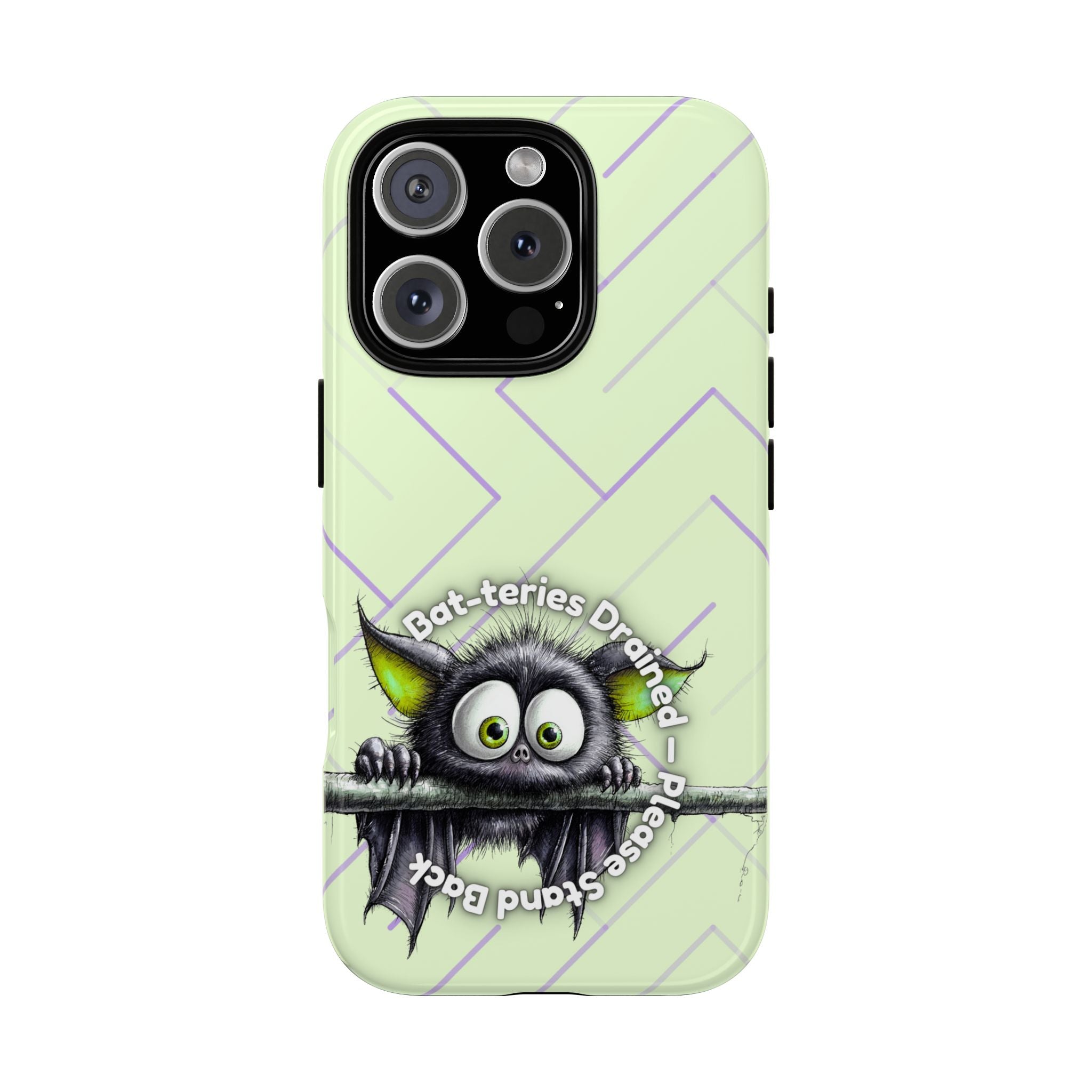 Bat-teries Drained Phone Case – Quirky Bat