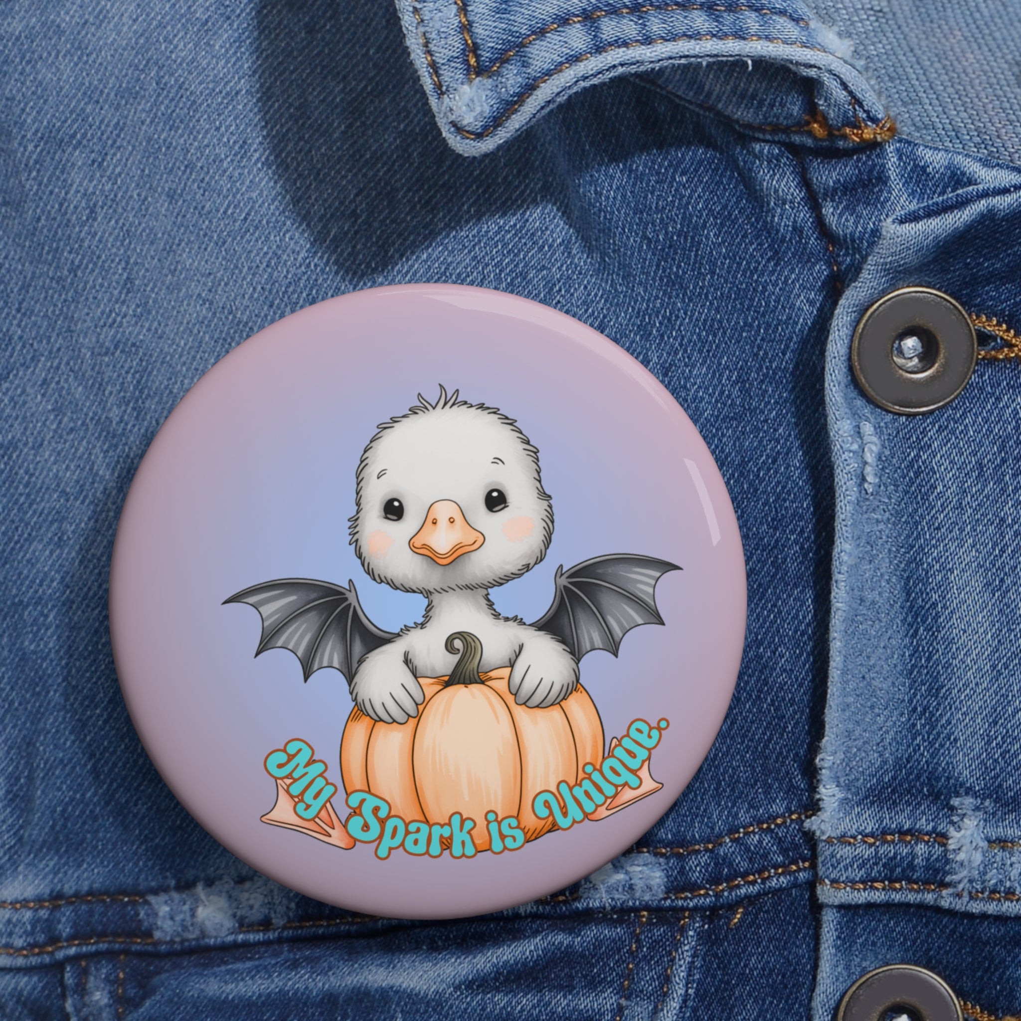 Neurodivergent-My Spark Is Unique- Goose with Bat Wings Badge