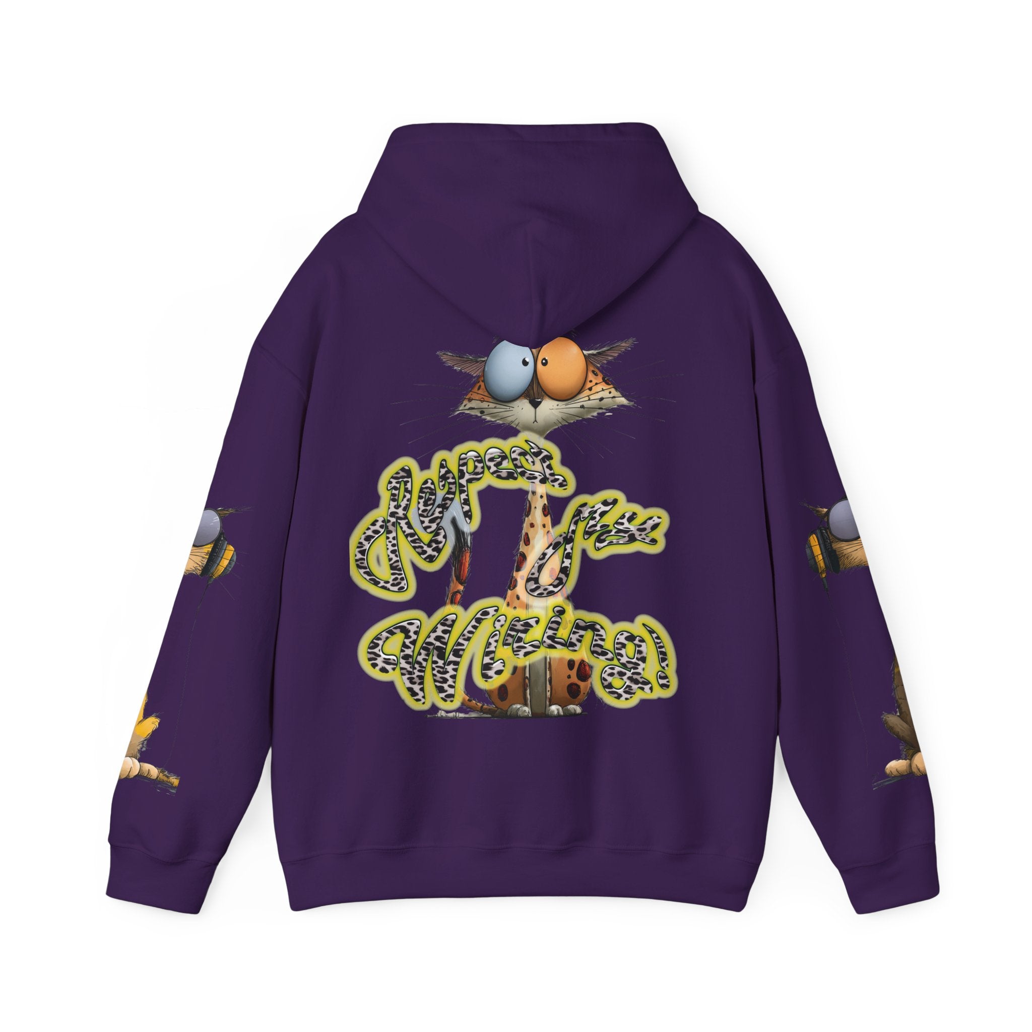 Respect My Wiring Hoodie-Cat Graphic Sweatshirt