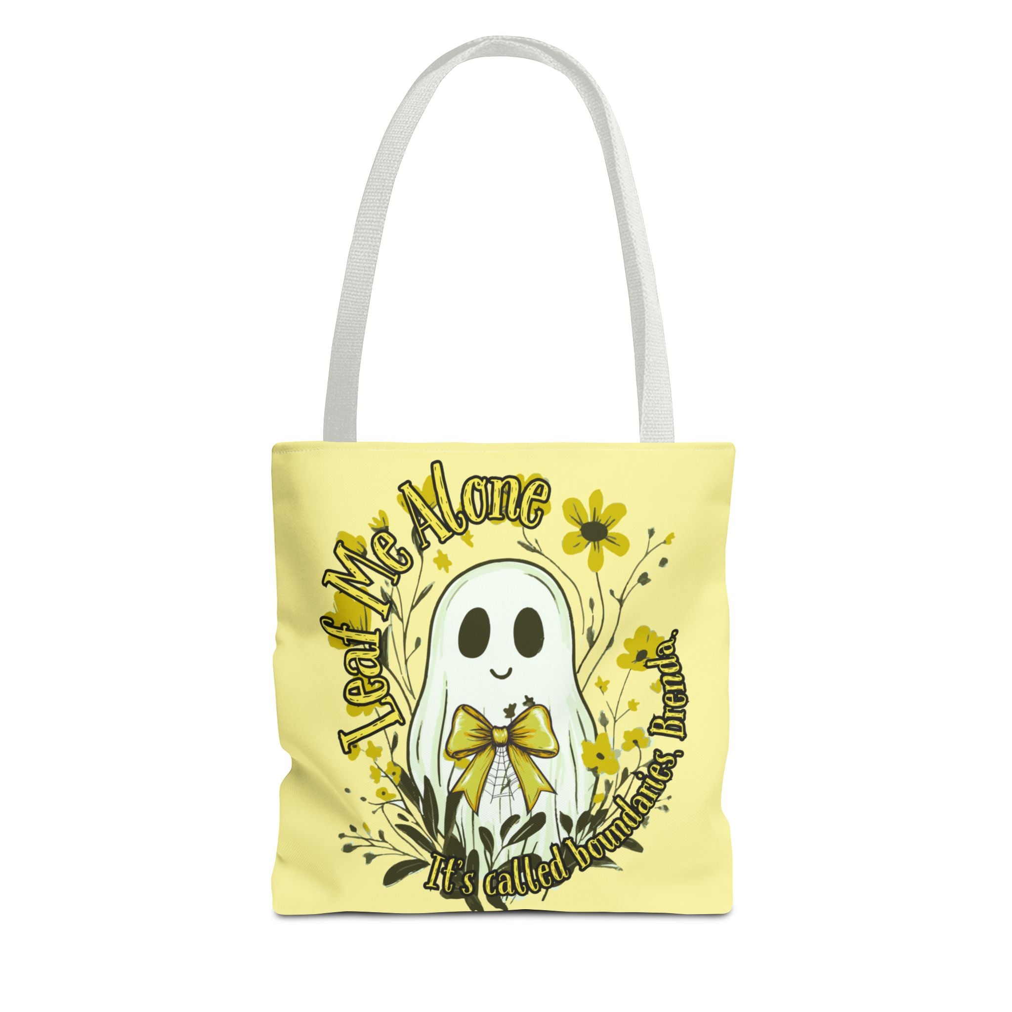 Leaf Me Alone Tote Bag, Cute Ghost Boundaries Bag, Funny Autumn Halloween Tote
