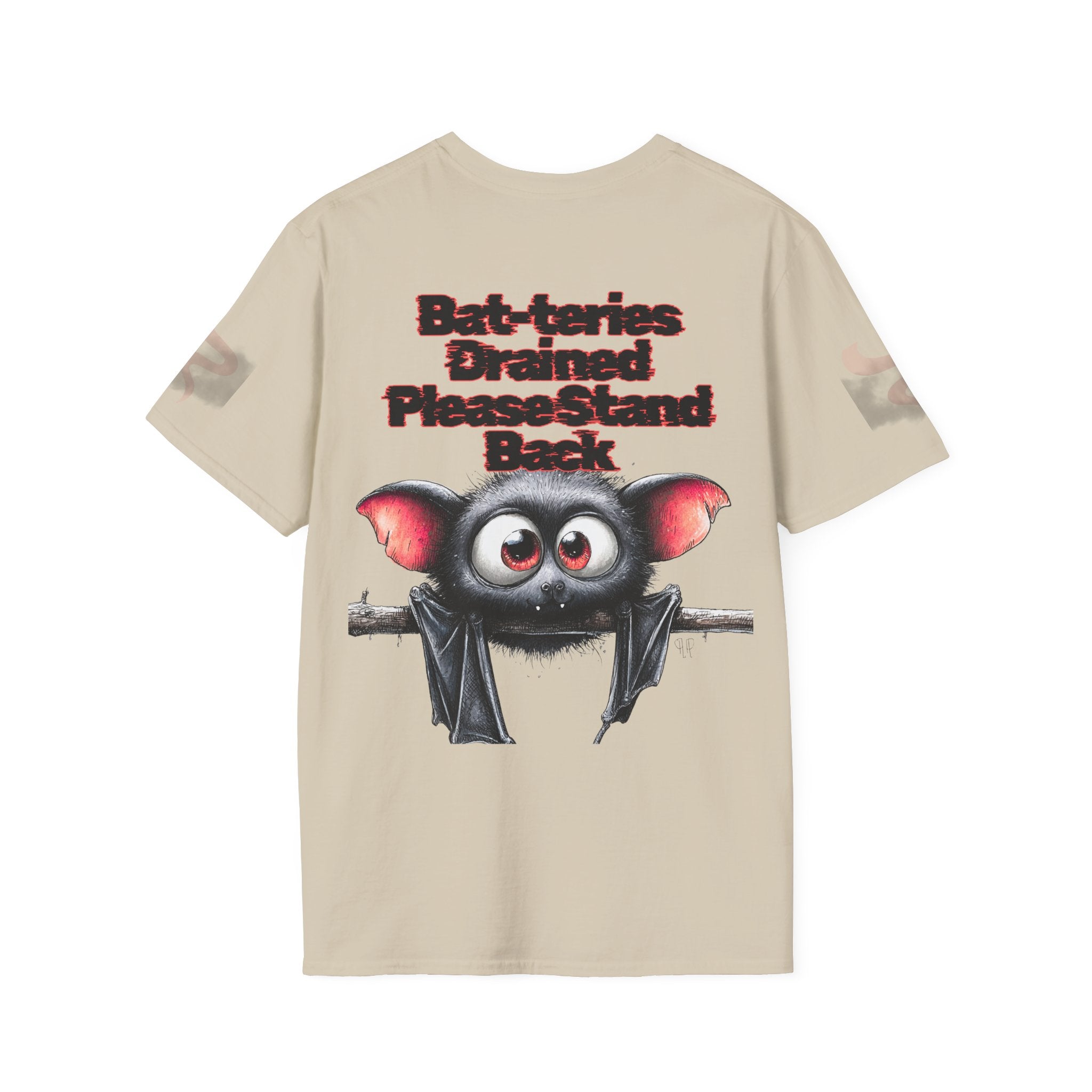 Bat-teries Drained – Cute and Funny Bat T-Shirt