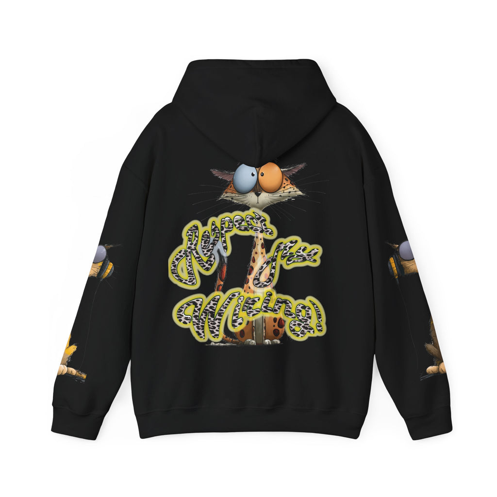 Respect My Wiring Hoodie-Cat Graphic Sweatshirt
