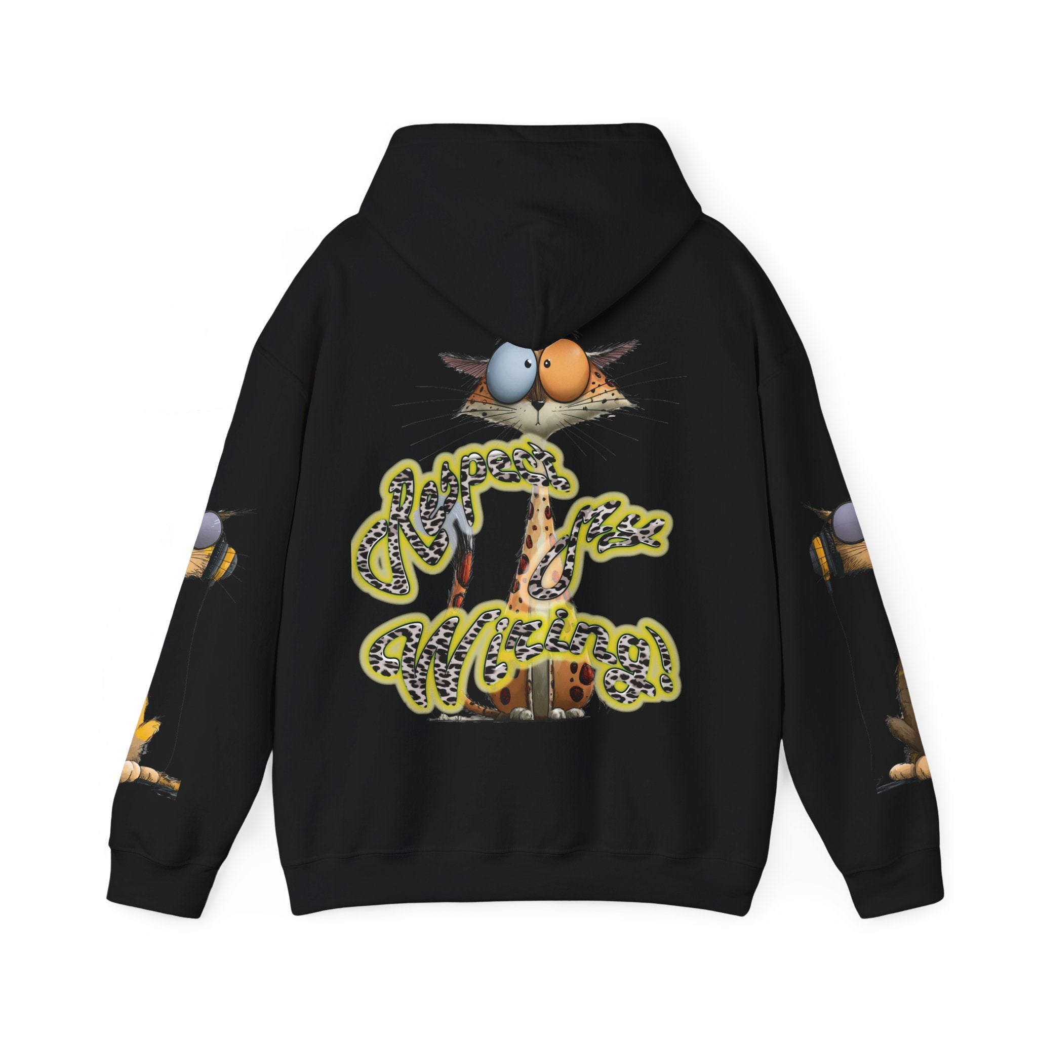 Respect My Wiring Hoodie-Cat Graphic Sweatshirt