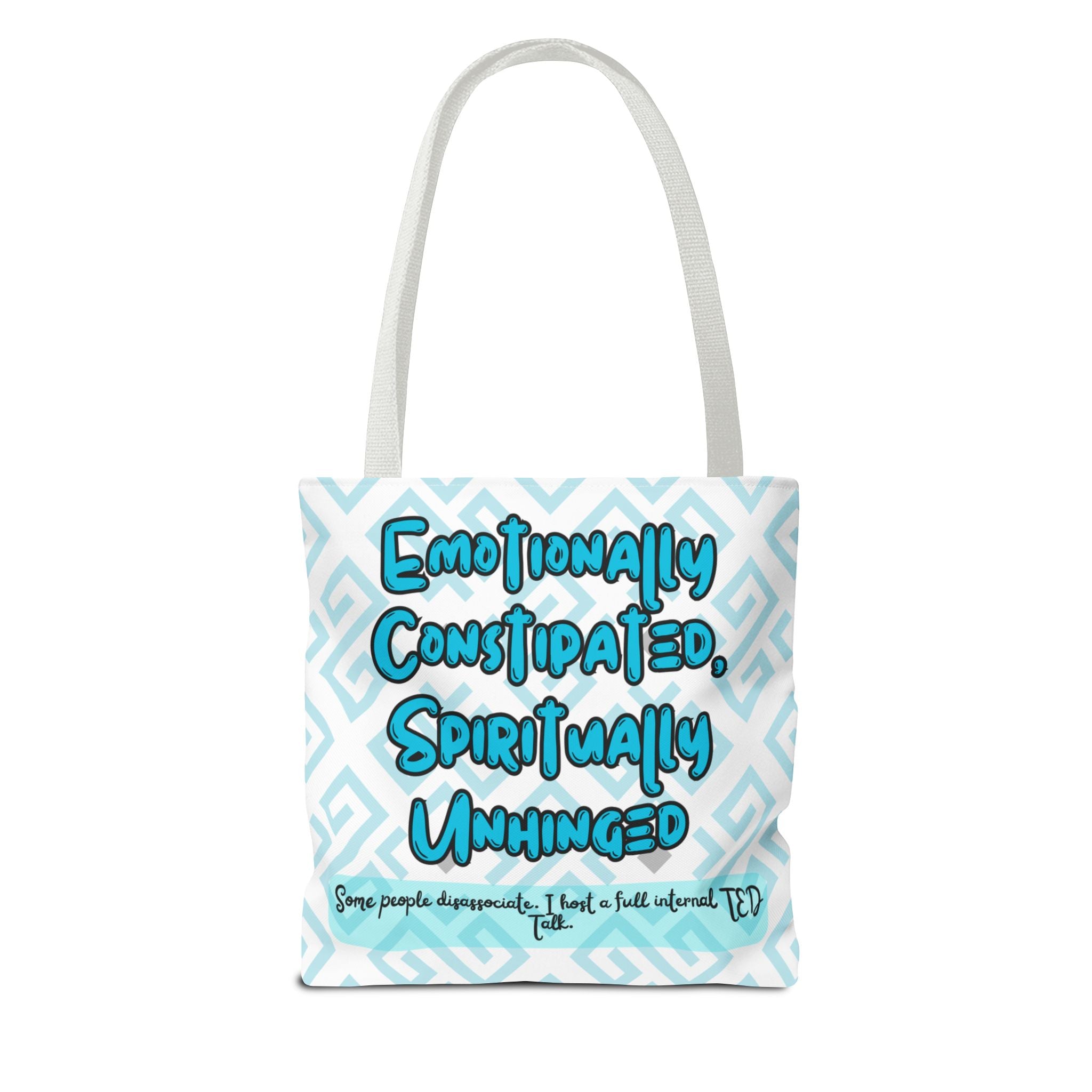 motional Constipation Tote, Spiritually Unhinged Funny Tote Bag for Sarcastic Souls