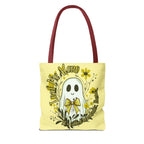 Leaf Me Alone Tote Bag, Cute Ghost Boundaries Bag, Funny Autumn Halloween Tote