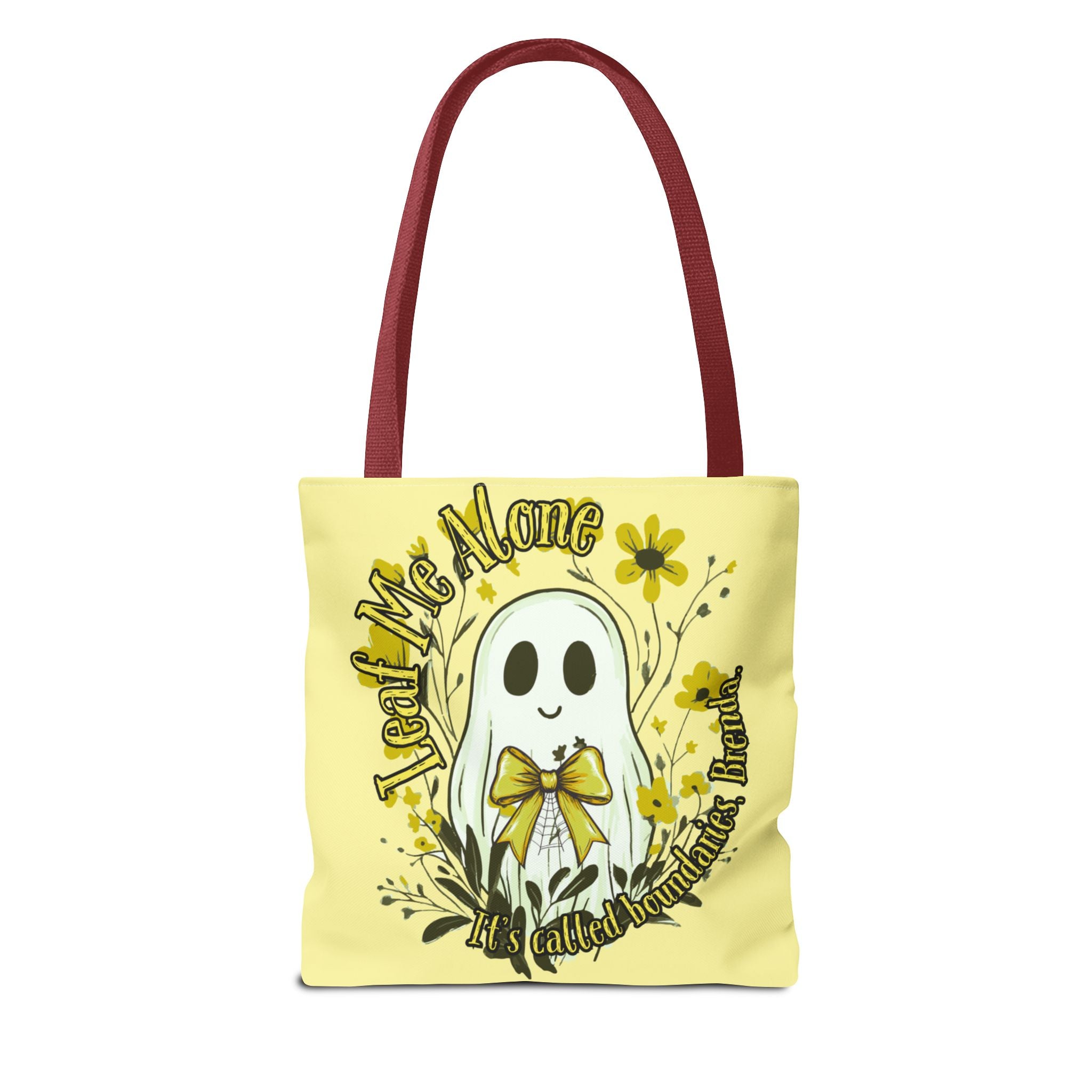 Leaf Me Alone Tote Bag, Cute Ghost Boundaries Bag, Funny Autumn Halloween Tote