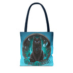 Witch Please Tote Bag – Gothic Black Cat, Spooky Moon Phases, Witchy Aesthetic Shopper
