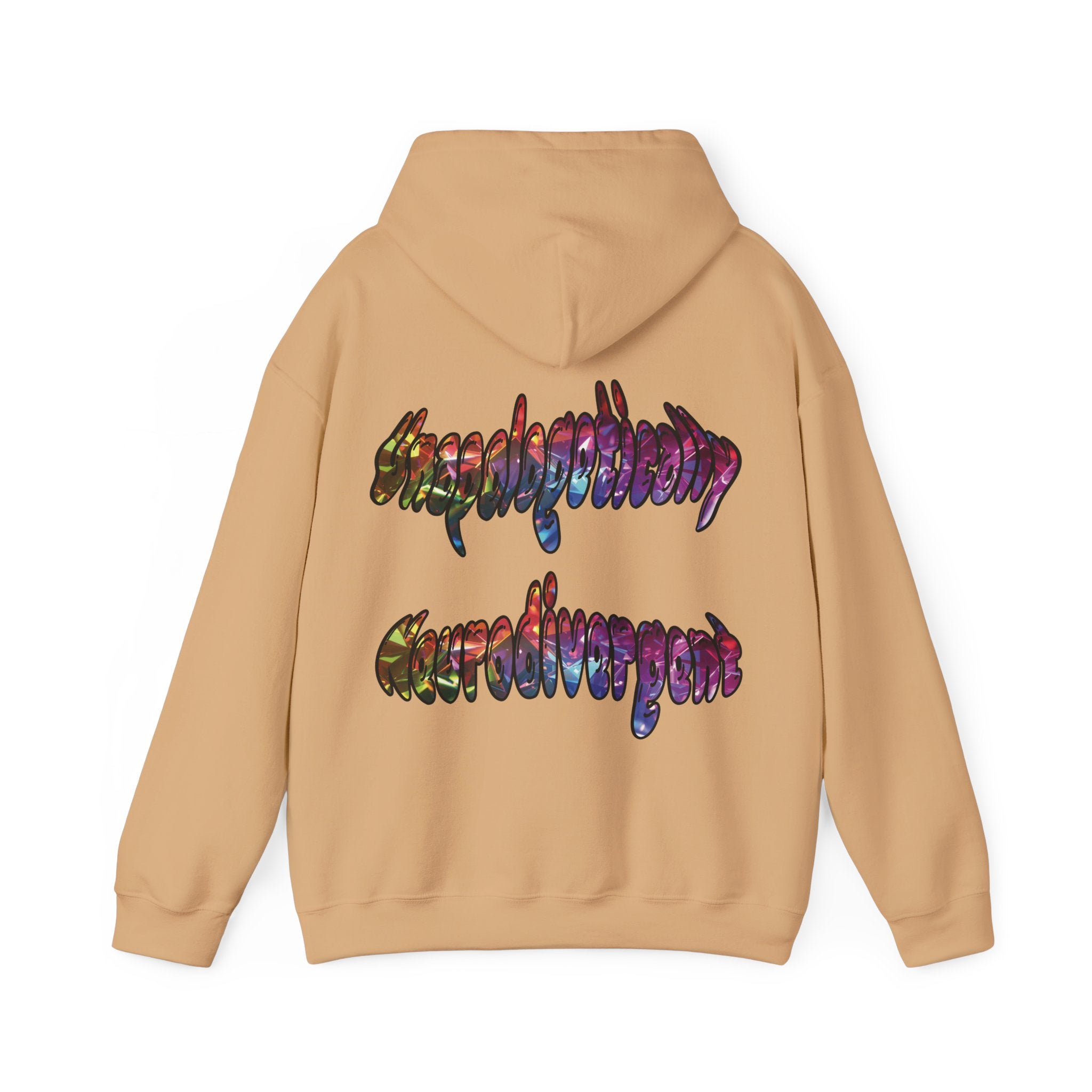 Unapologetically Neurodivergent Hoodie-Holographic Crystal Tree Design, Bold Identity Statement