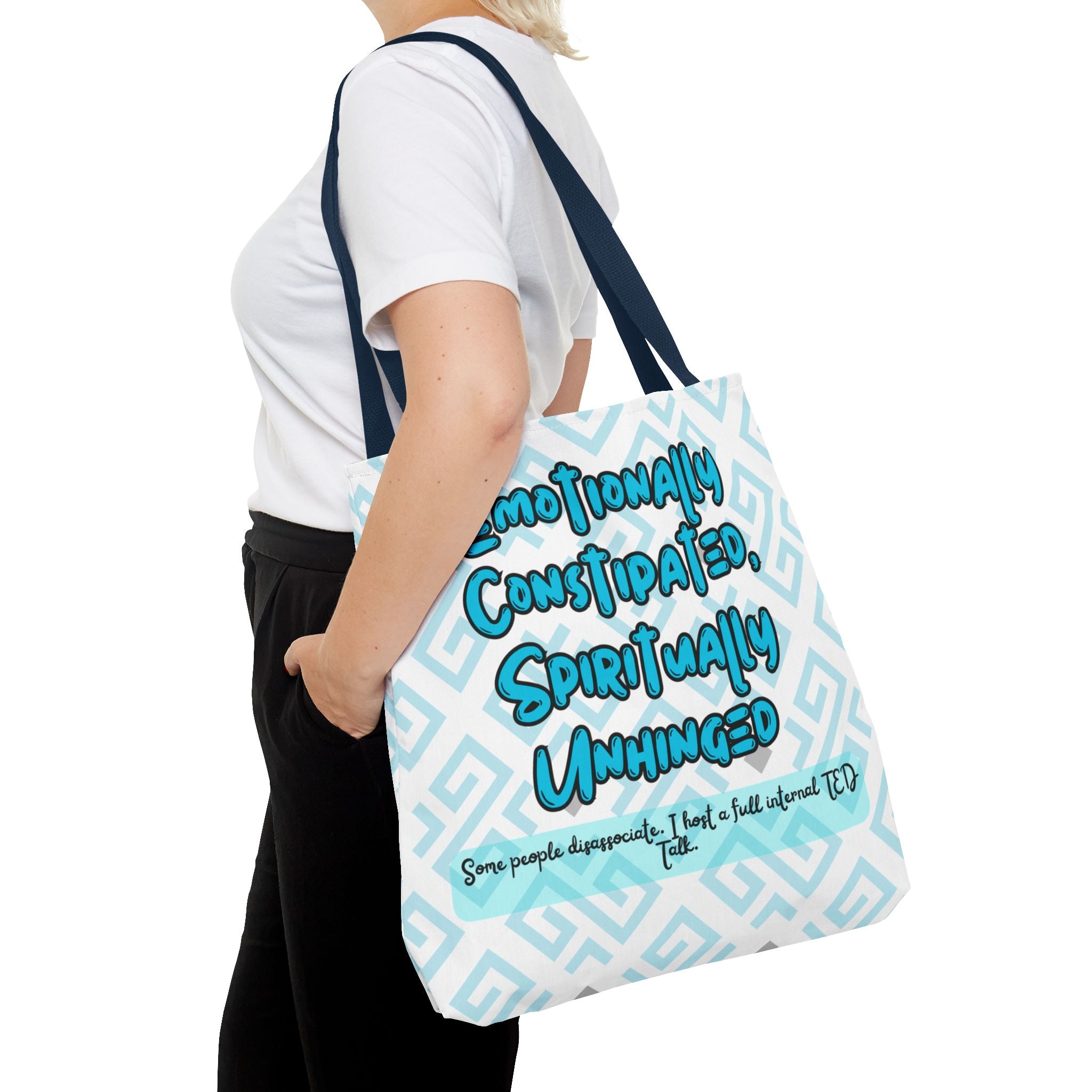 motional Constipation Tote, Spiritually Unhinged Funny Tote Bag for Sarcastic Souls
