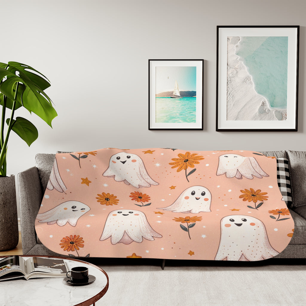 Boo-tiful Ghost Sherpa Blanket – Soft & Seasonal