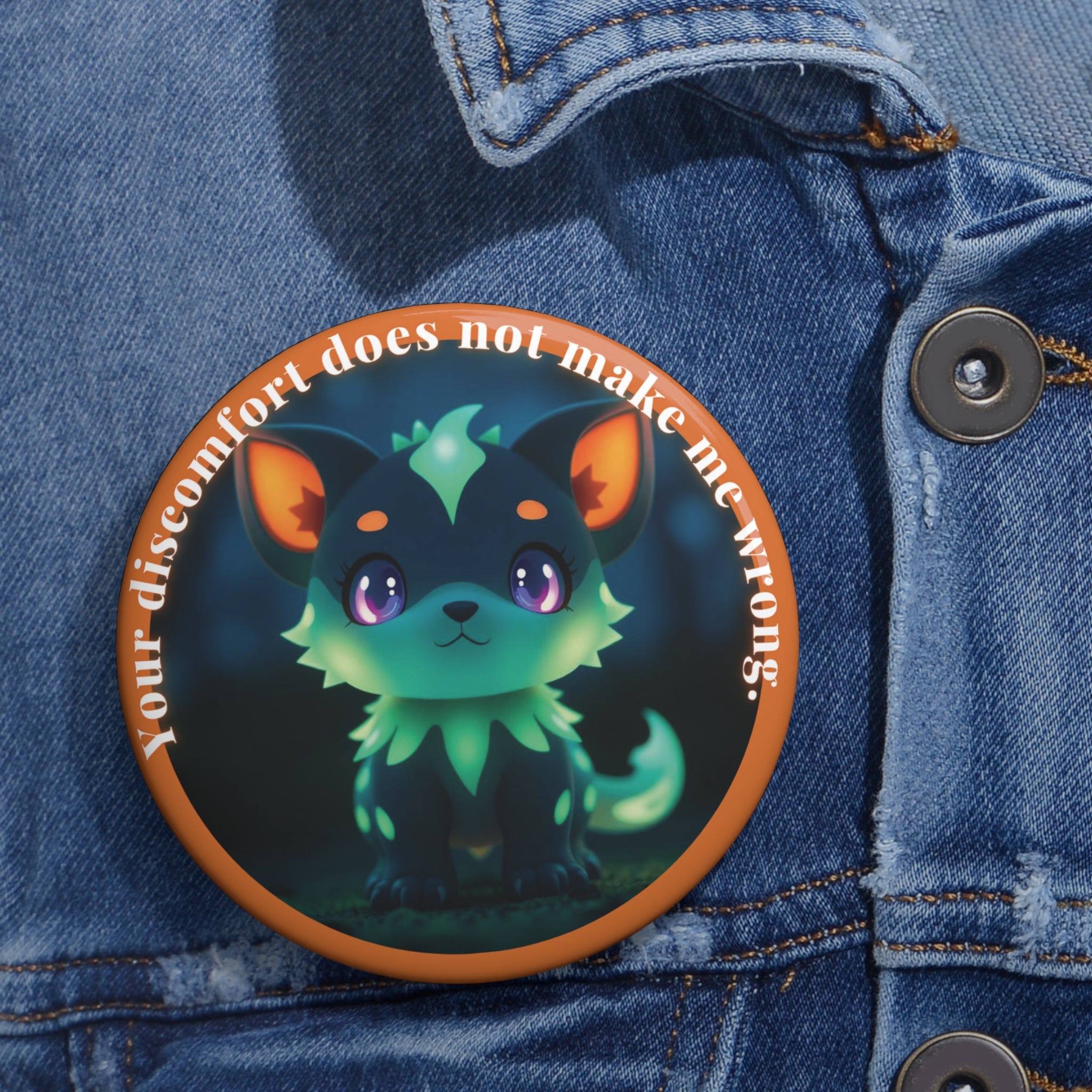 Bold Healing Affirmation Badge – Mythical Fox Design (3in)