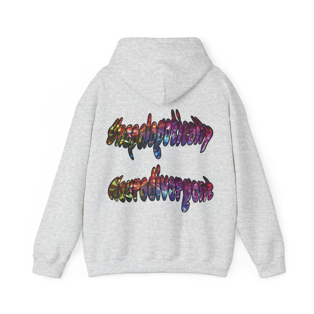 Unapologetically Neurodivergent Hoodie-Holographic Crystal Tree Design, Bold Identity Statement