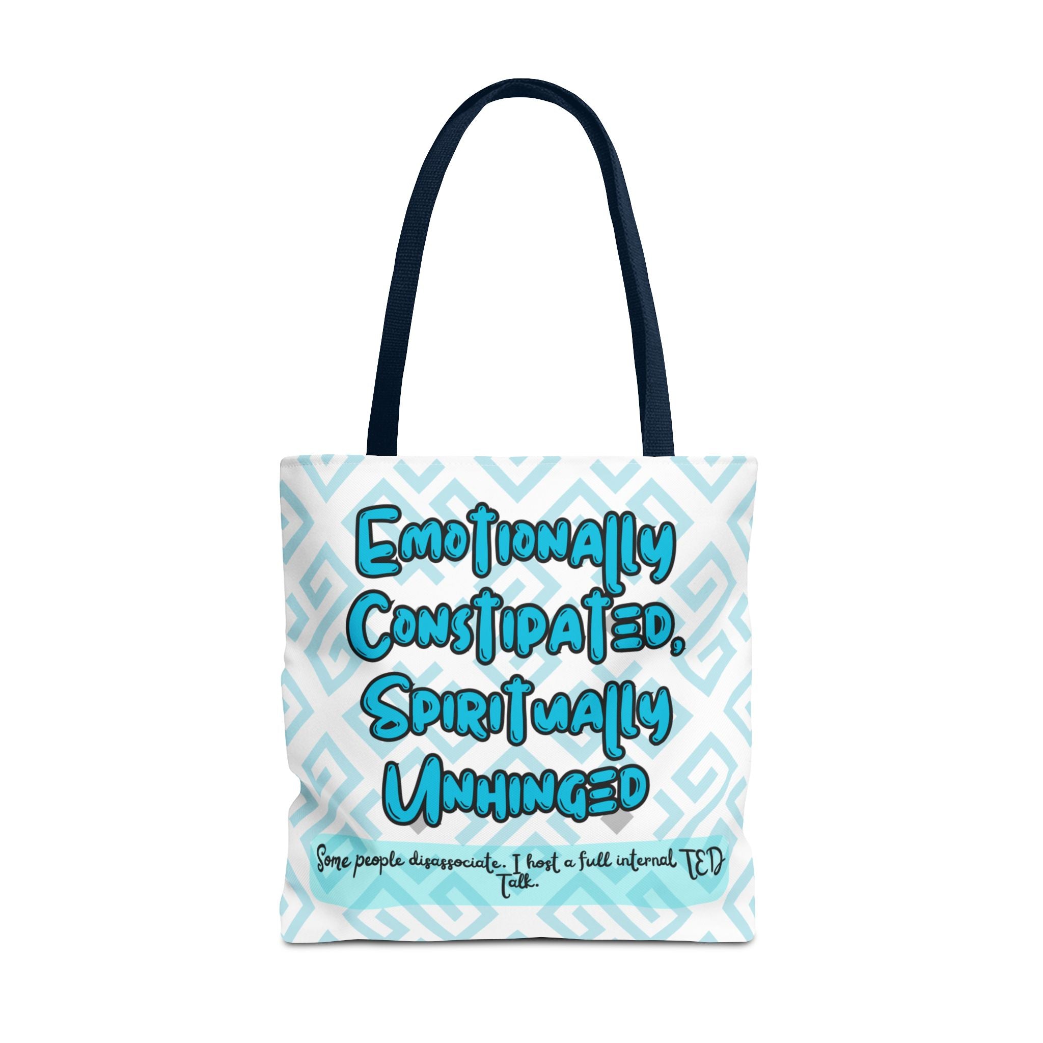 motional Constipation Tote, Spiritually Unhinged Funny Tote Bag for Sarcastic Souls