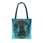 Witch Please Tote Bag – Gothic Black Cat, Spooky Moon Phases, Witchy Aesthetic Shopper