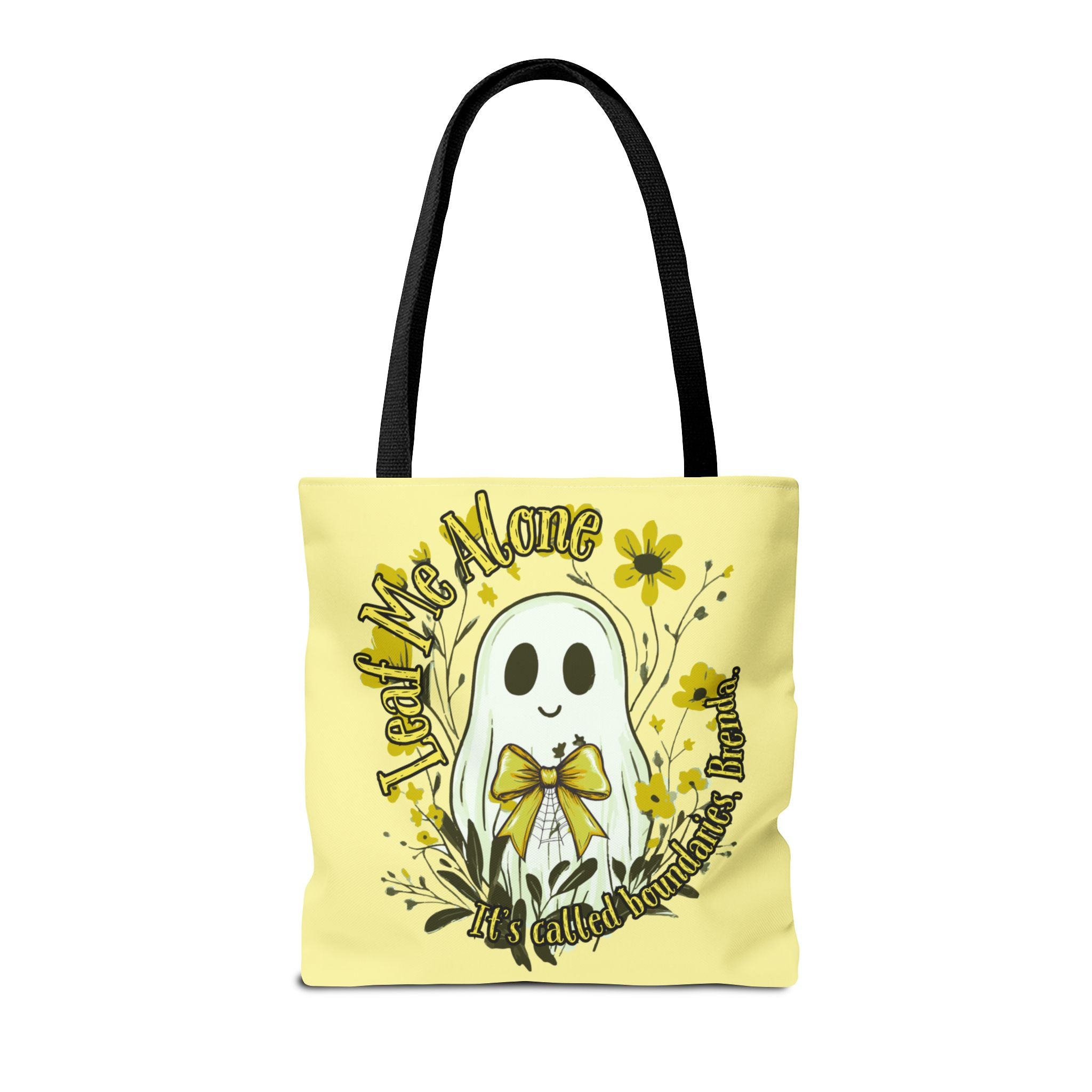 Leaf Me Alone Tote Bag, Cute Ghost Boundaries Bag, Funny Autumn Halloween Tote