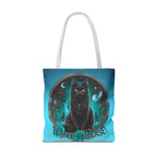 Witch Please Tote Bag – Gothic Black Cat, Spooky Moon Phases, Witchy Aesthetic Shopper